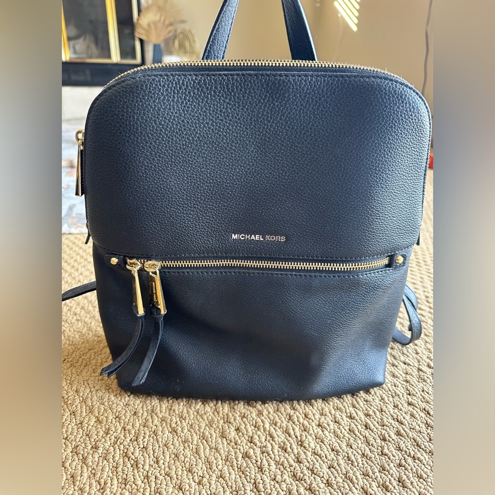 Michael Kors Black Leather Backpack